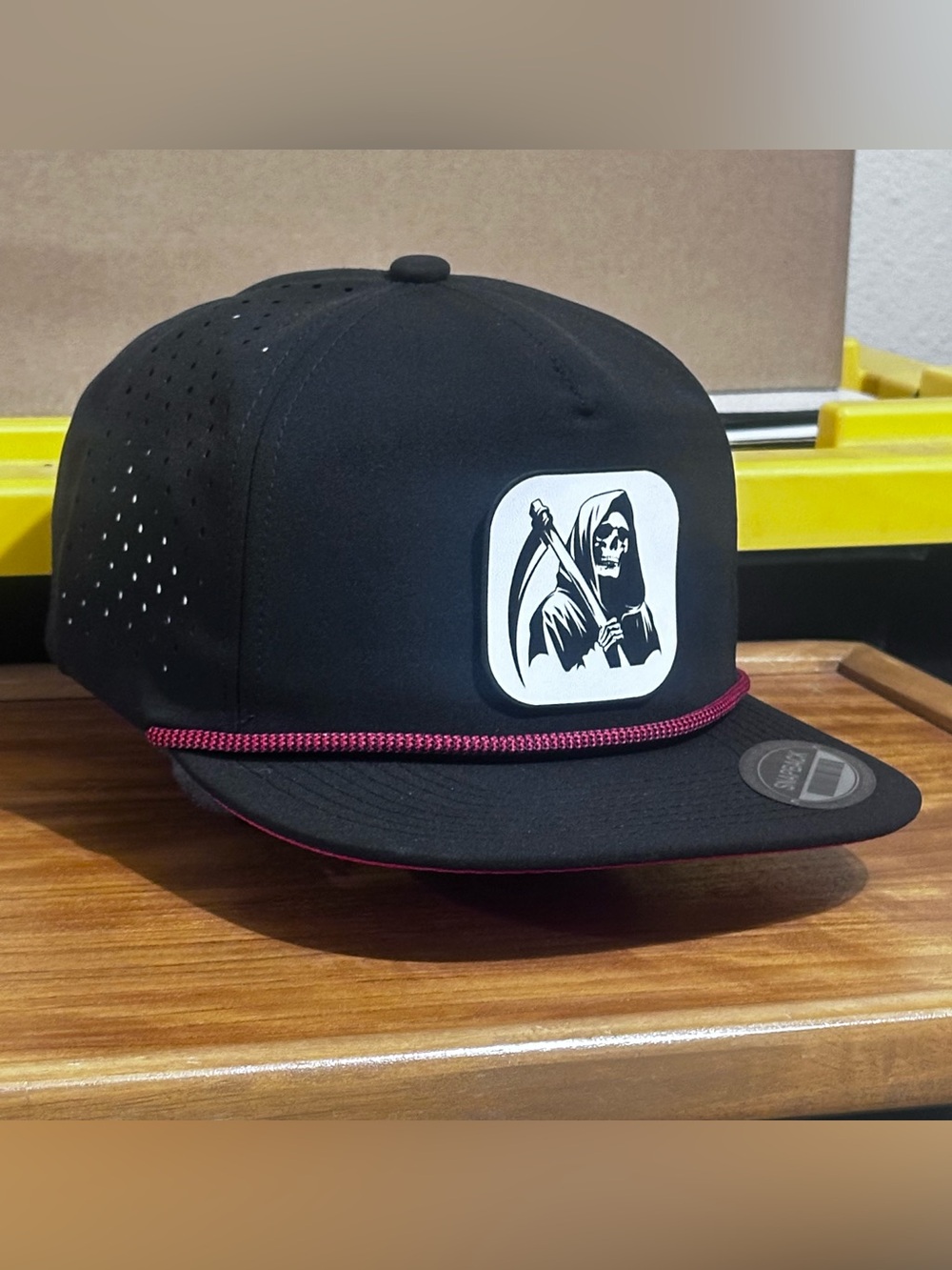 La Santa Muerte Grim Reaper (Trucker /Snapback) Hat Unisex golf style hat w/rope